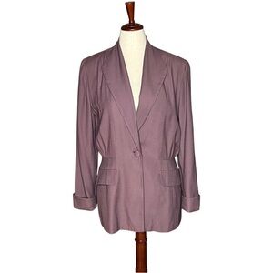 VINTAGE STEPHANIE QUELLER Blazer Made in USA Mauve Single Breasted SZ 12